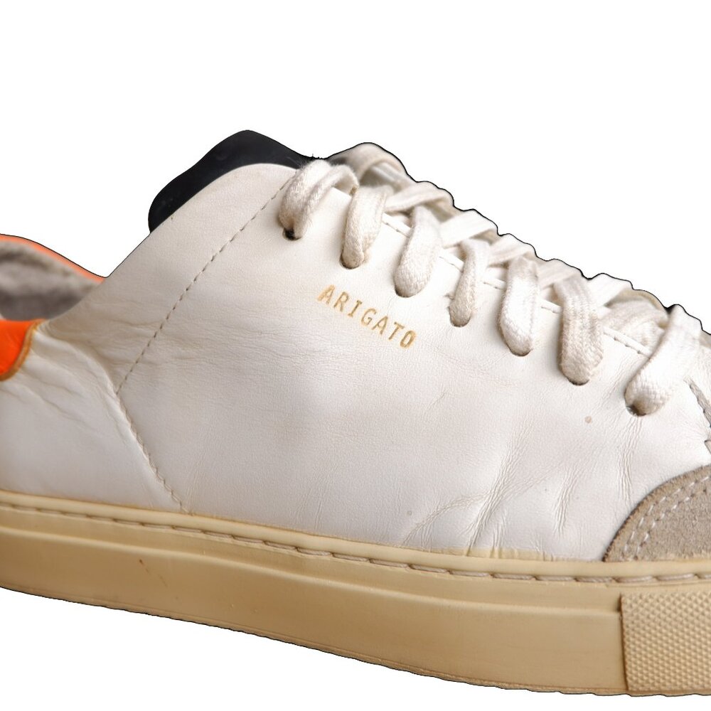 Axel Arigato White/Orange Leather Sneakers Size 8 US Mens - Picture 5 of 15